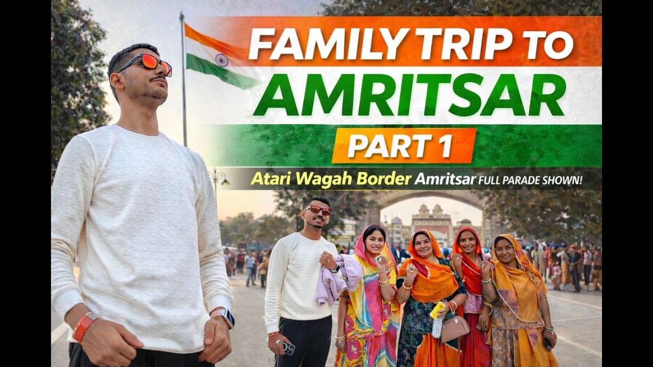 🇮🇳 Amritsar Family Trip PART 1 | Atari Wagah Border Parade Full Show | Emotional & Proud Moments