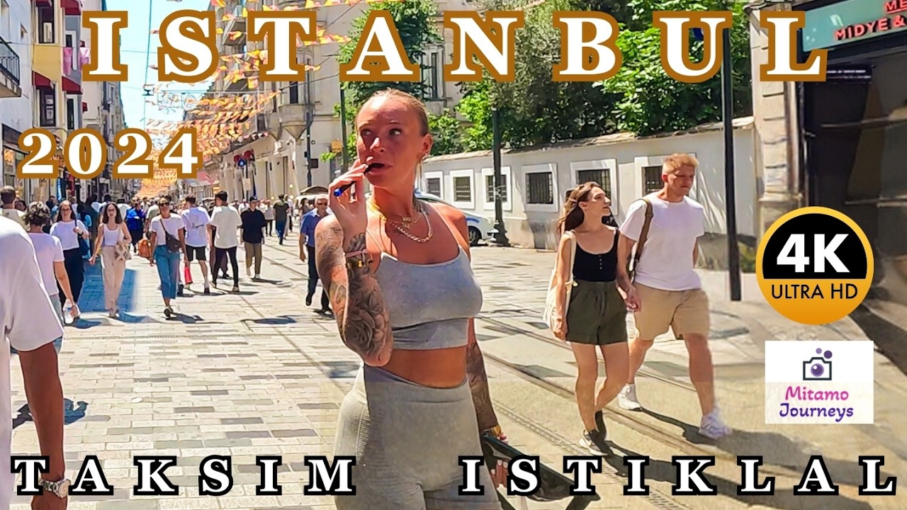 Istanbul Taksim Square & Istiklal Street 4K Walking Tour | Historic Tramway, Markets | July 2024