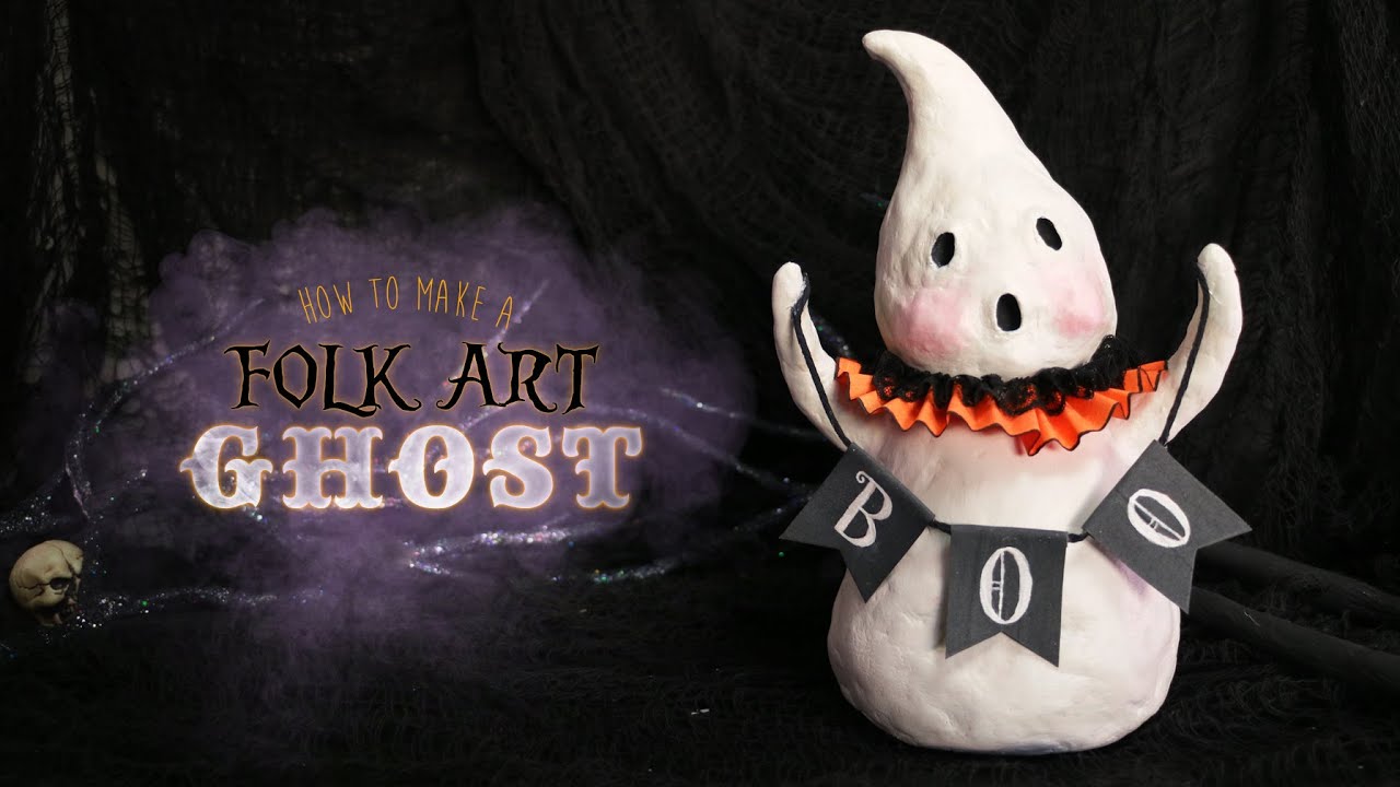 DIY Vintage FolkArt Ghost Decor | Inspired by Michelle Allen of Raggedy Pants Designs