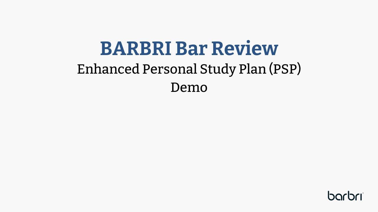 BARBRI | Personal Study Plan