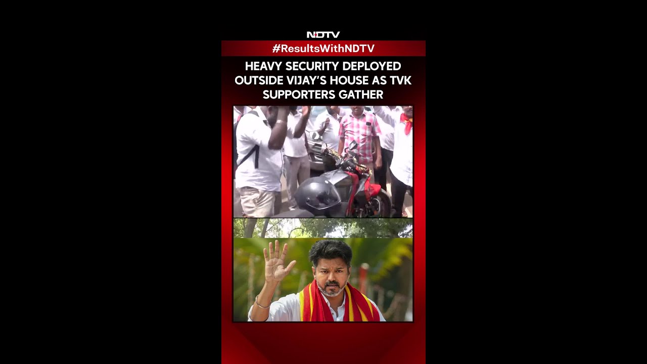 Heavy Security Deployed Outside Vijay&rsquo;s House As TVK Supporters Gather