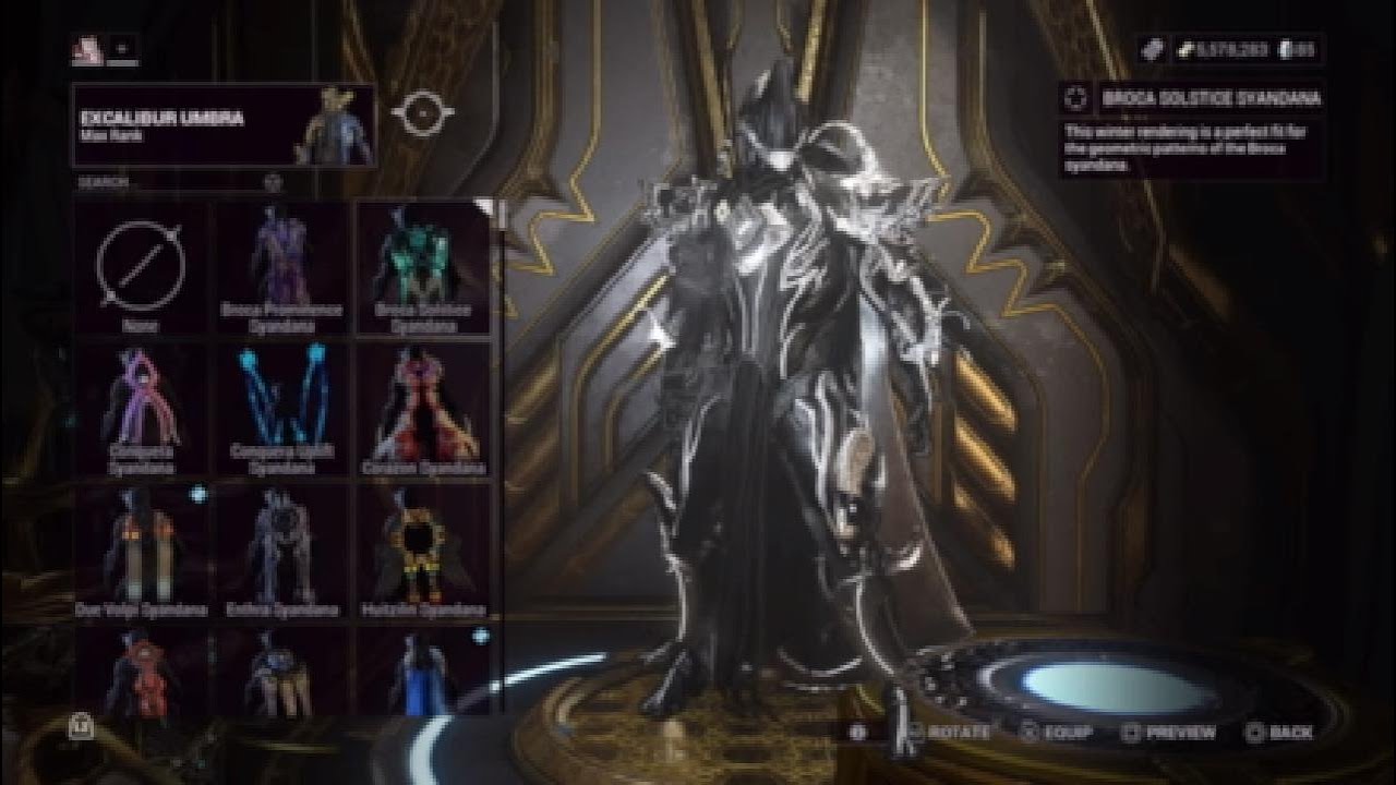 SZO's Excalibur Umbra Fashion Warframe