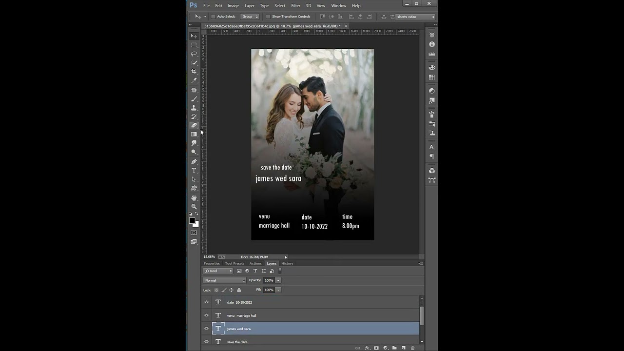 Create friends wedding card/invitation easily in photoshop....
