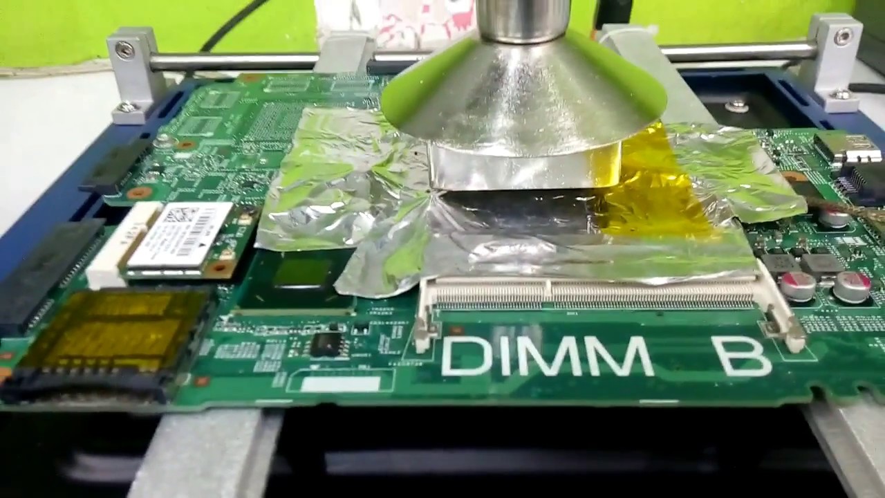 reballing de laptop dell con equipo basico by Electronica Master, Mexico.