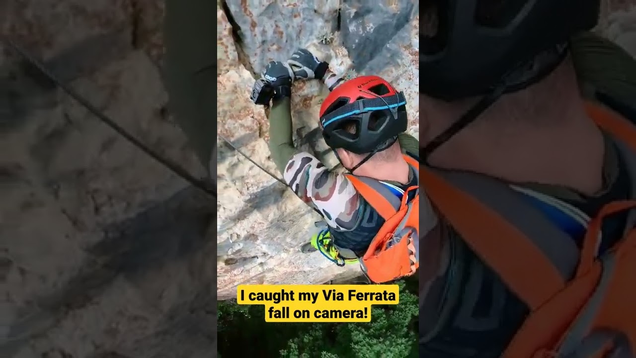 Falls in Via Ferrata - I caught my Via Ferrata fall on camera - Pushing it to the limit!