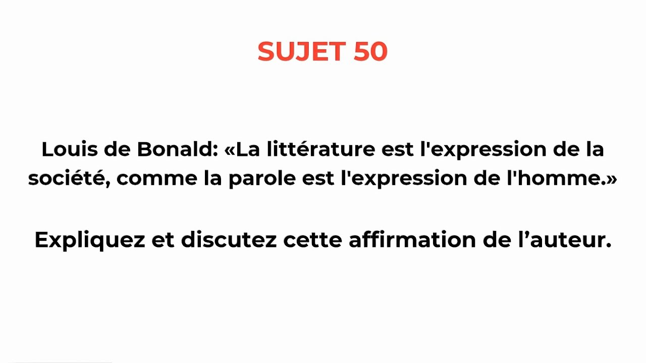 50-Sujets INCONTOURNABLES pour Réussir la Dissertation Littéraire