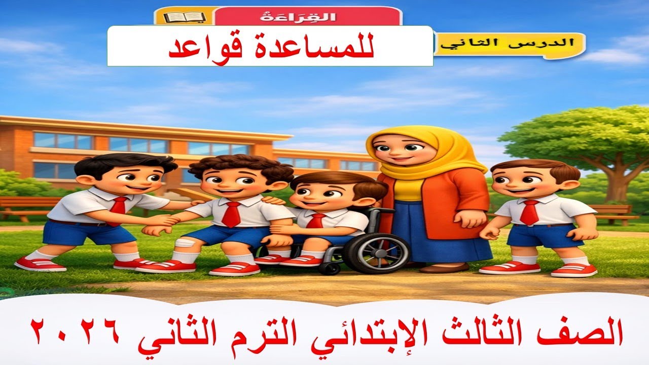 للمساعدة قواعد | الصف الثالث الابتدائي الترم الثاني 2026 (شرح وحل تدريبات)