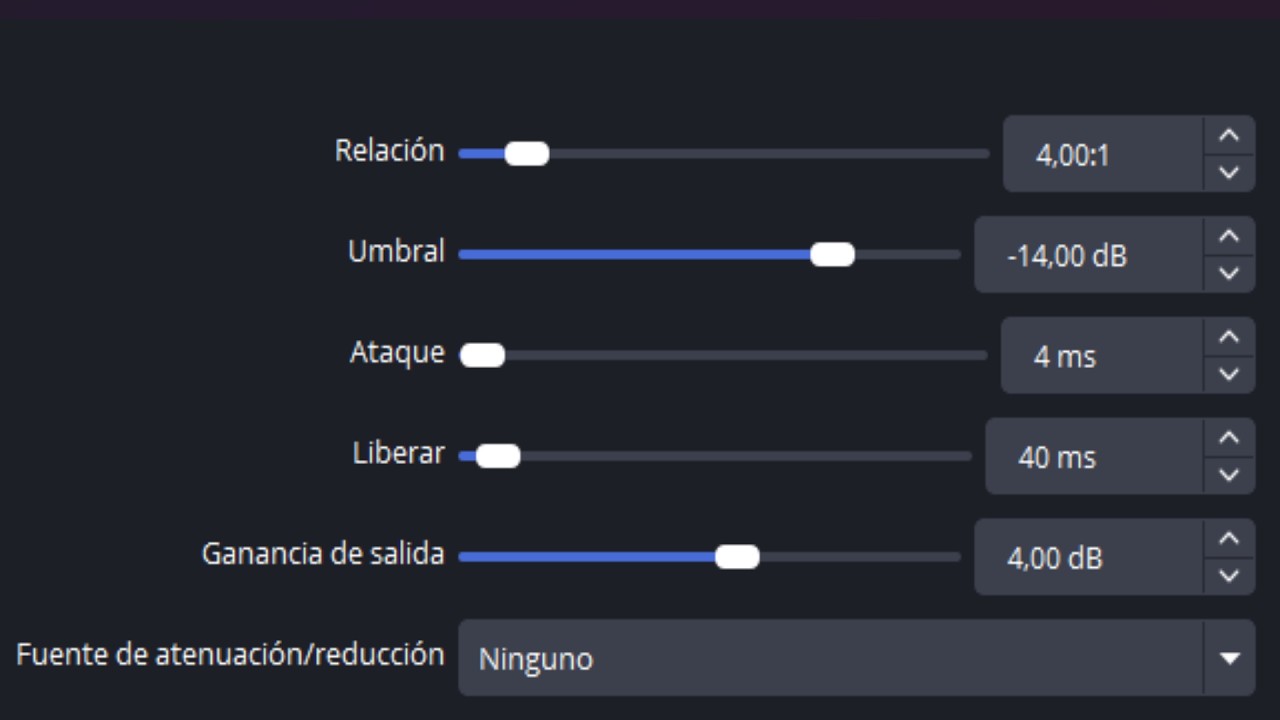 Como configurar el compresor de audio