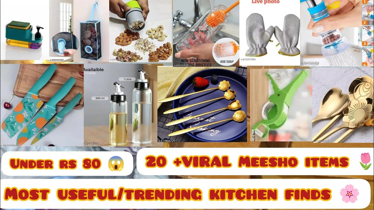 20+ Most useful/trending kitchen finds 🌸 under rs 80 😱