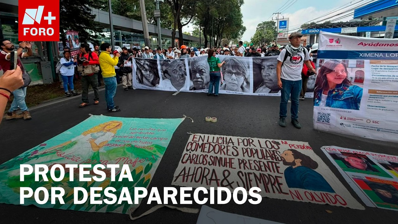Madres buscadoras protestan sobre calzada de Tlalpan, CDMX