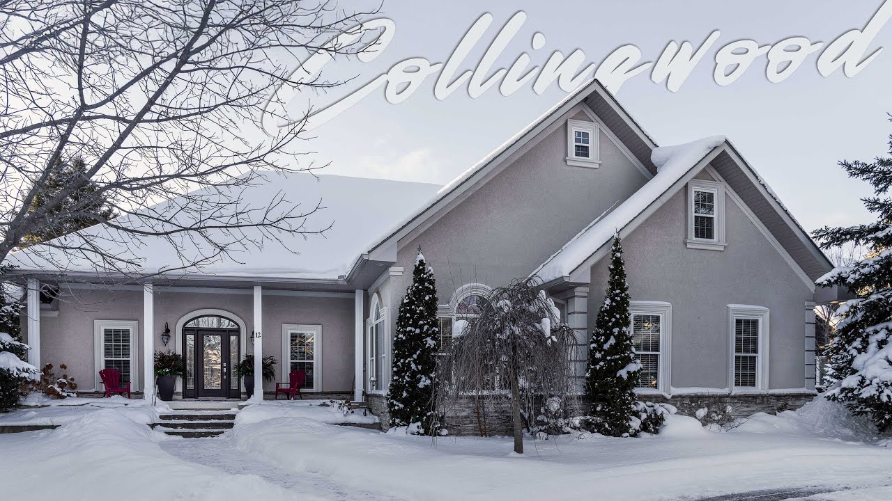 A real estate listing on 12 Evergreen Road, Collingwood, Ontario.
