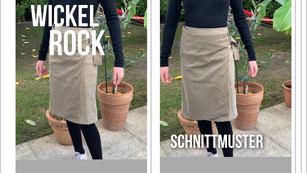 Schnittmuster für einen Wickelrock mit Knopf|Bindeband selber erstellen schnell und einfach