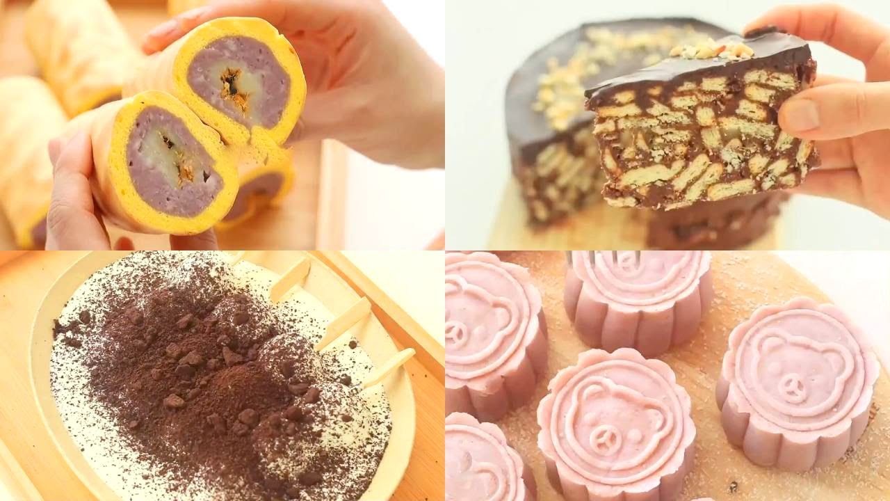 Satisfying Relaxing Video|Taro Mochi Tiger Skin Roll Recipe|Asmr|Tiktok