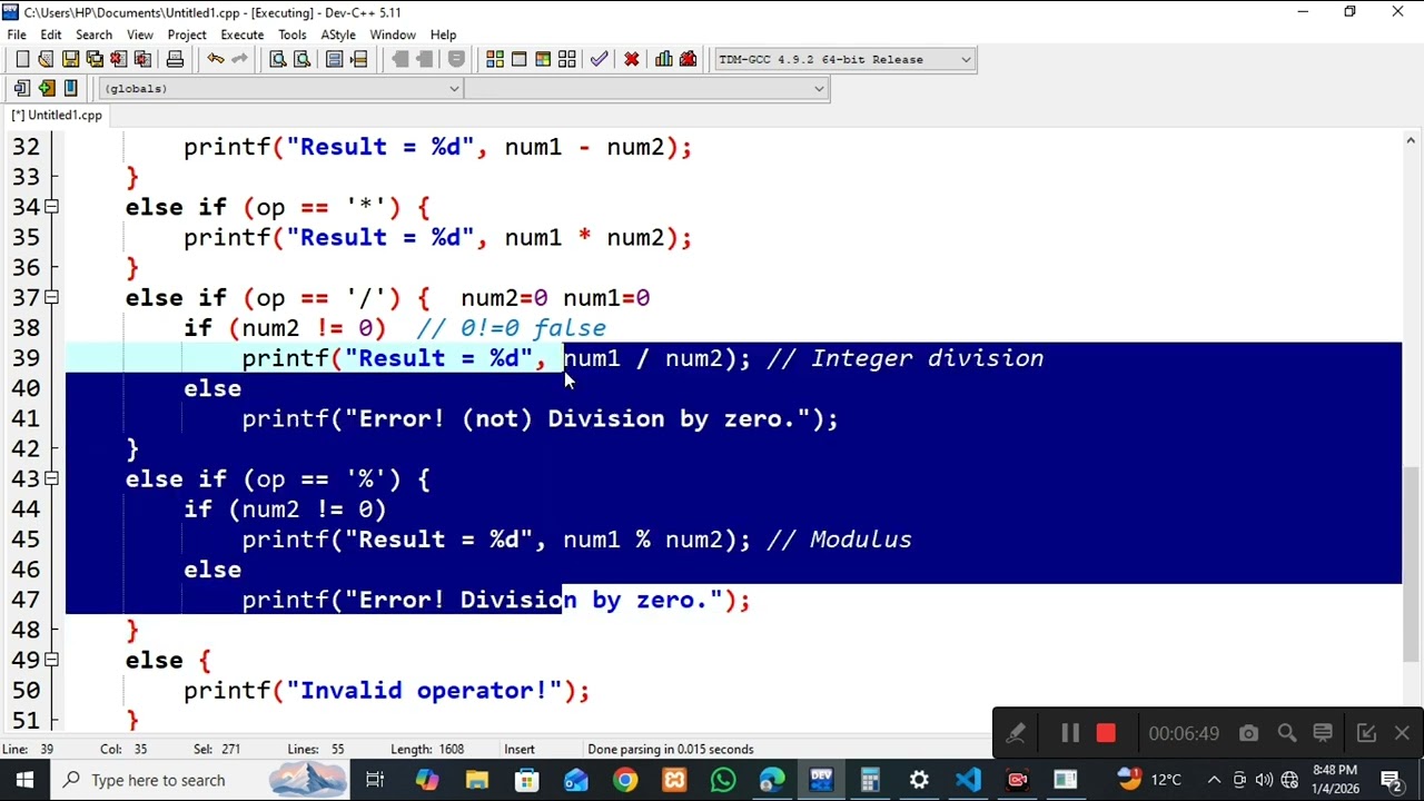 Calculator Program in C Language | Simple C Calculator for Beginners