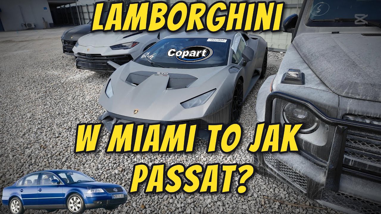 Płonące Teslę | Zatopione Lambo | Superauta w USA i zniszczone Marzenia na Copart Miami South #usa