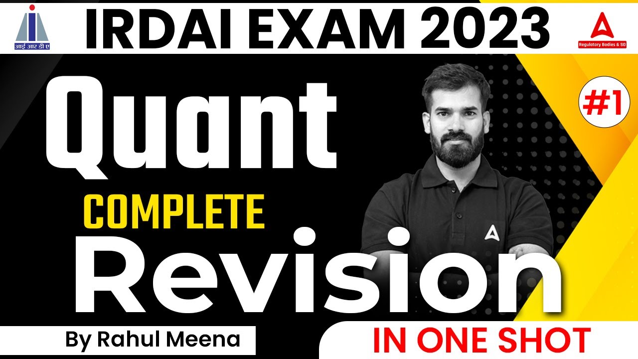 IRDAI EXAM 2023 | Quant Complete Revision in One Shot Part-1 | by Rahul Meena