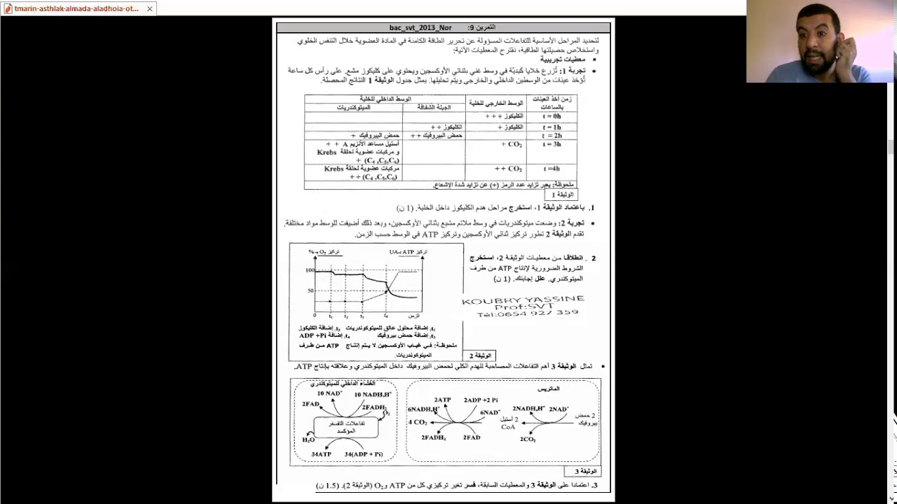 تصحيح امتحان 2013 علوم الحياة و الأرض الدورة العادية الجزء الأول