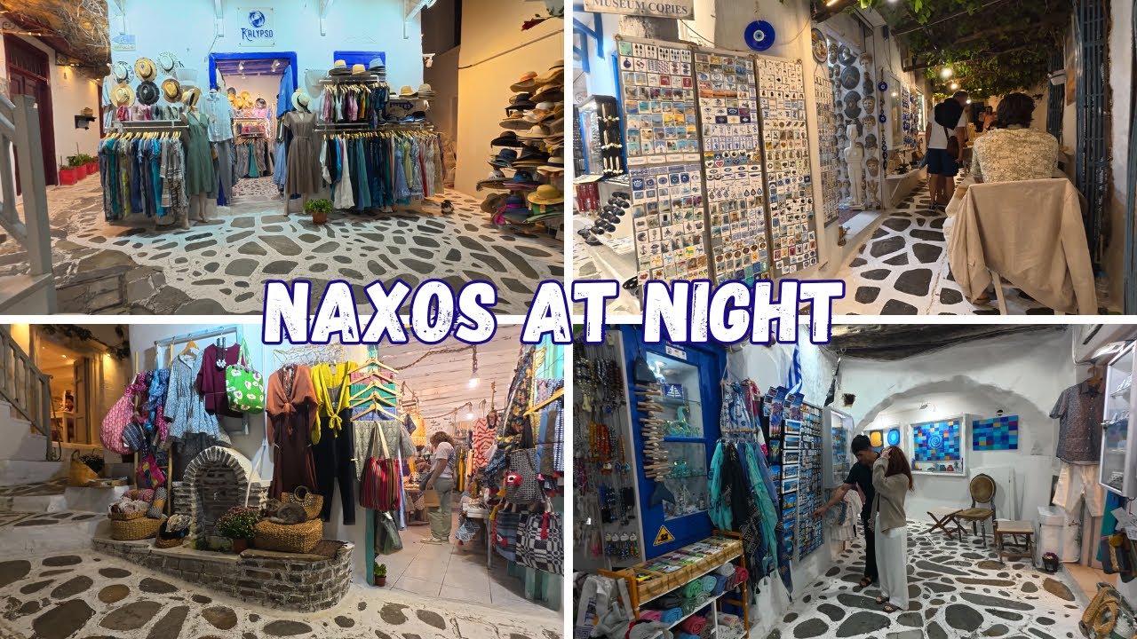 Evening Walk in Naxos, Greece 🇬🇷| Relaxing Walking Tour in Chora & Old Market Street