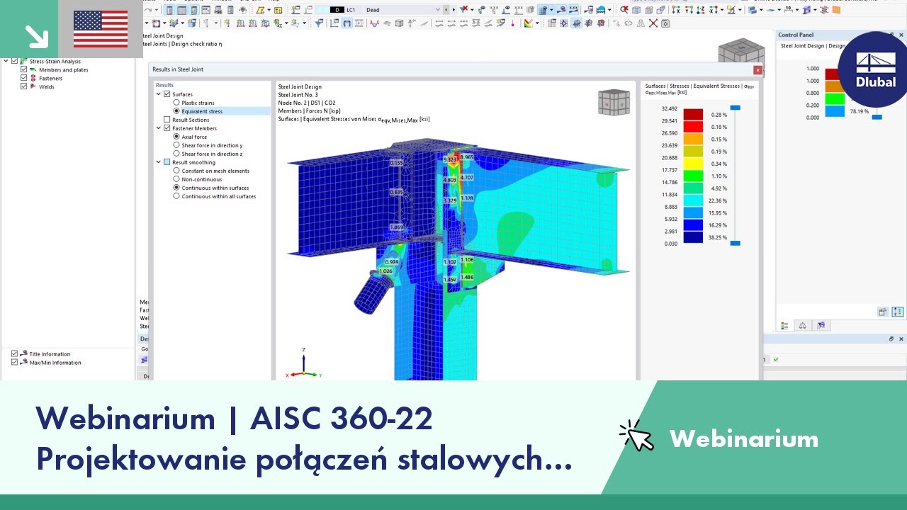 [EN] Webinarium | AISC 360-22 Projektowanie połączeń stalowych w RFEM 6