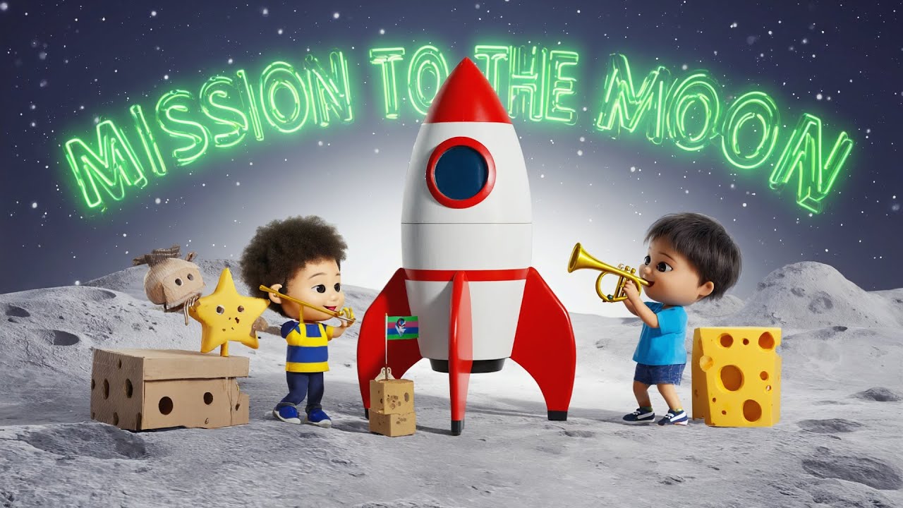 Mission to the Moon 🚀 | Kids Space Adventure Song + Moon Creatures!