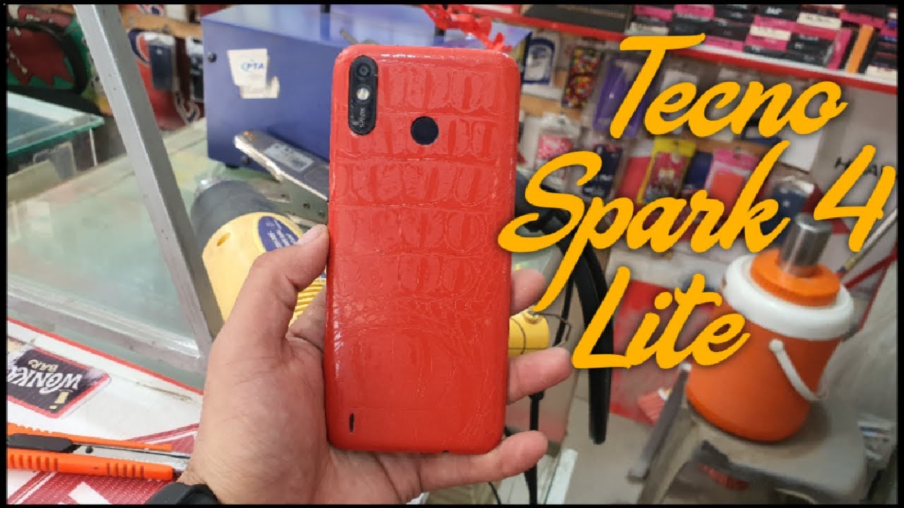 Tecno Spark 4 Lite Back skin🔥😜 Lamination wrapping sticker paper #shorts #youtubeshorts #mobileskin
