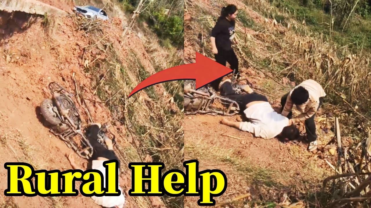 两个小伙回家路上，发现男人到在山坡，连忙下车查看情况#正能量剧情 #弘扬正能量 #农村生活