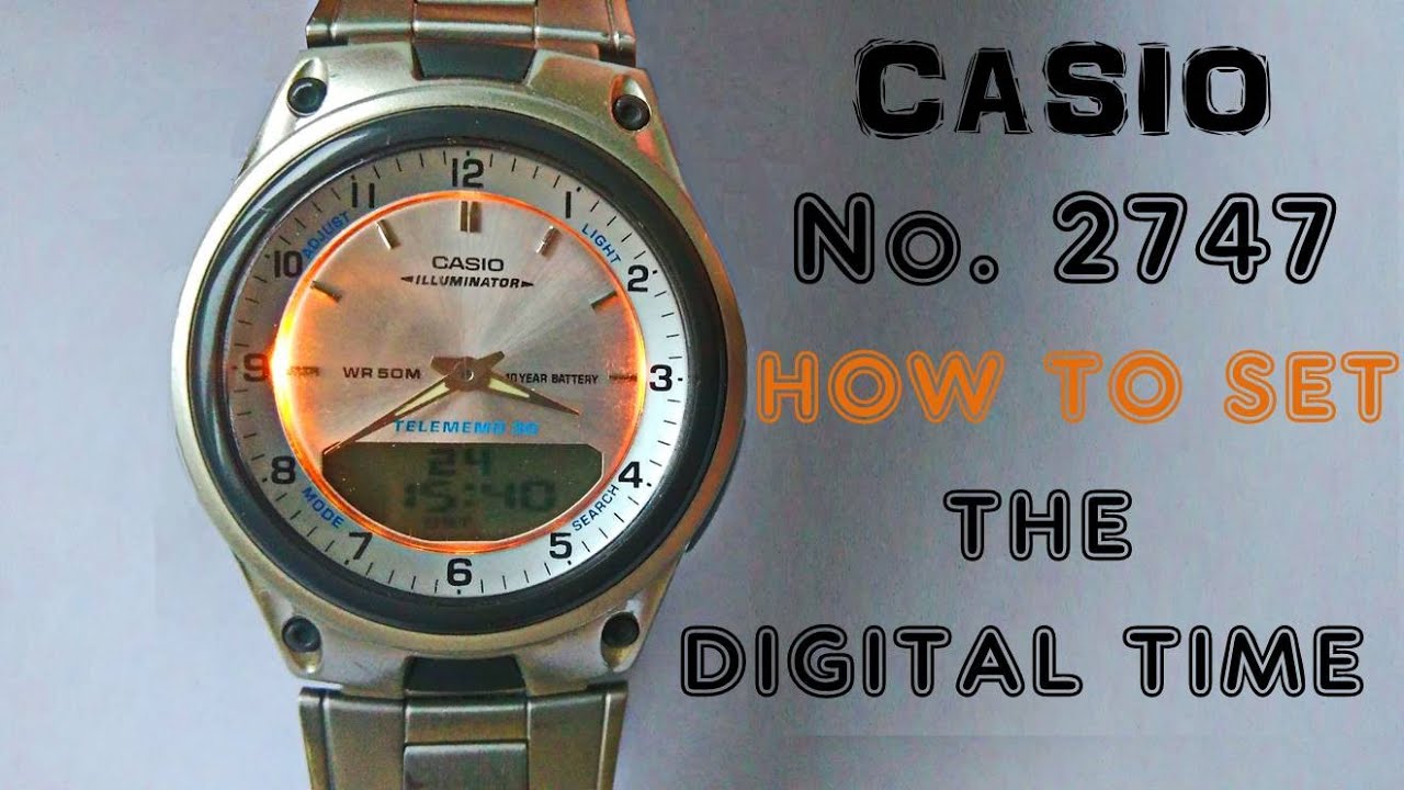Как установить цифровое время на часах Casio 2747 — это очень просто :)
