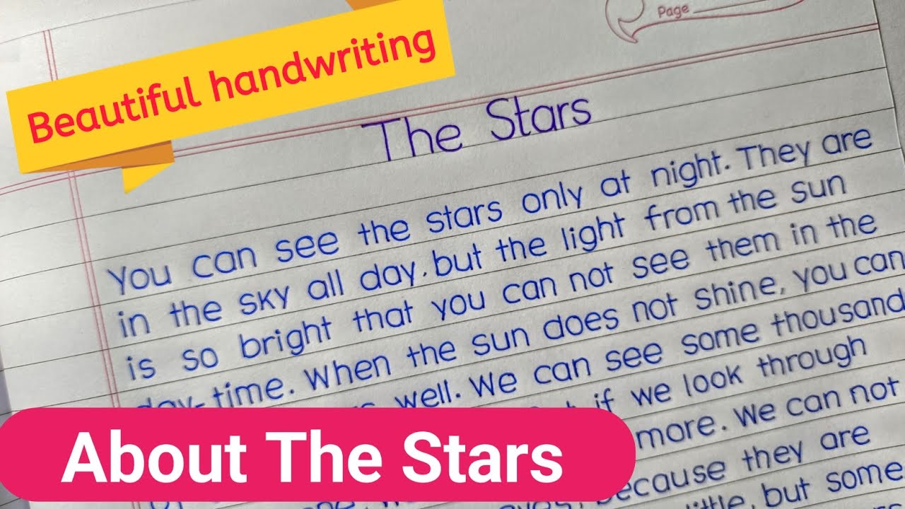Essay on stars || About the stars || Neat and clean handwriting ||