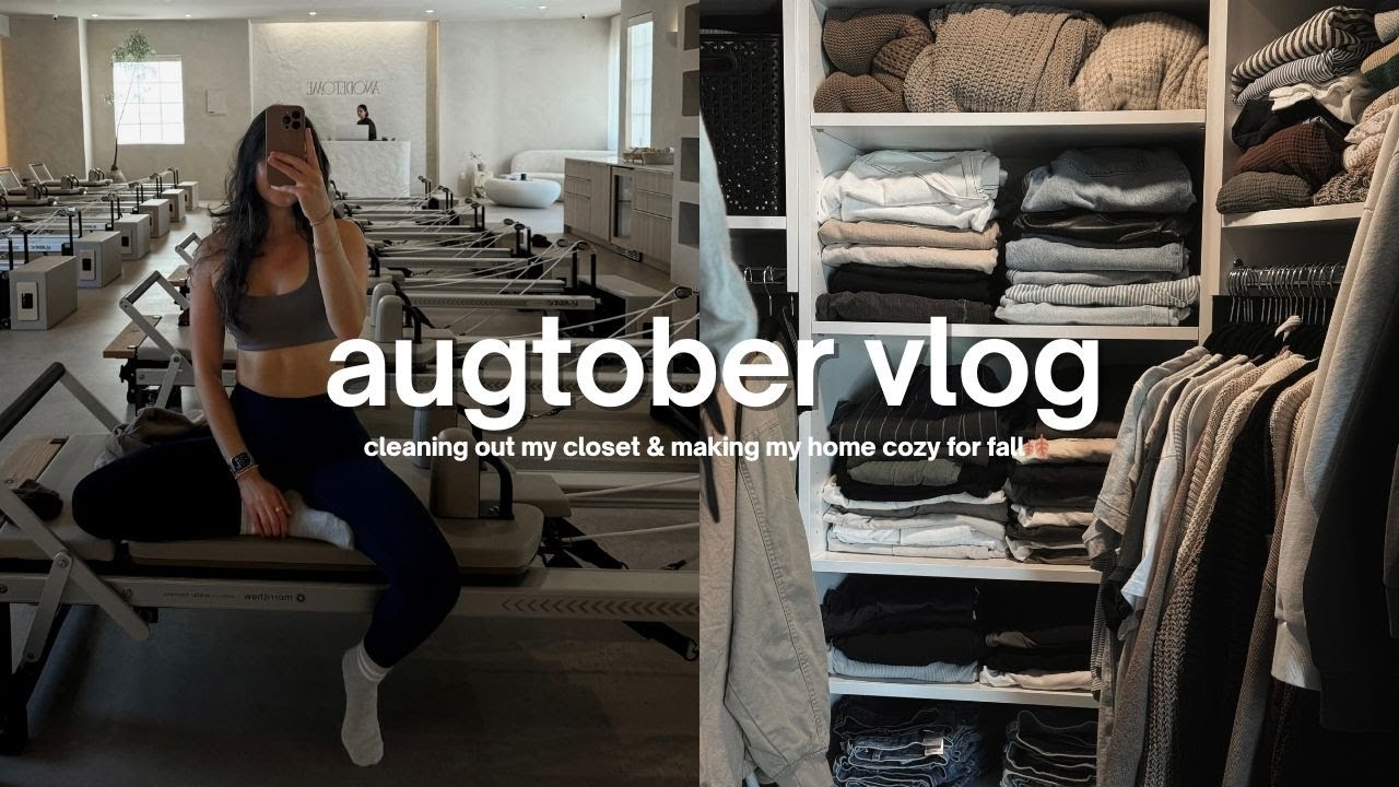 cozy augtober vlog🍂🤎☁️ |  *making the apartment cozy for fall & cleaning out my closet*