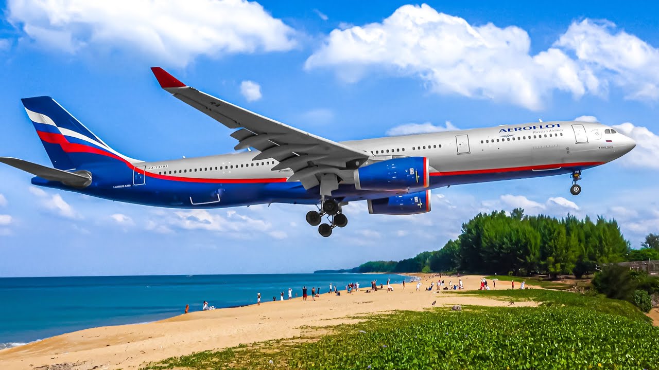 ✈️ 100+ CLOSE UP TAKEOFFS & LANDINGS in 1 HOUR 🇹🇭 Phuket Airport Plane Spotting Thailand [HKT/VTSP]