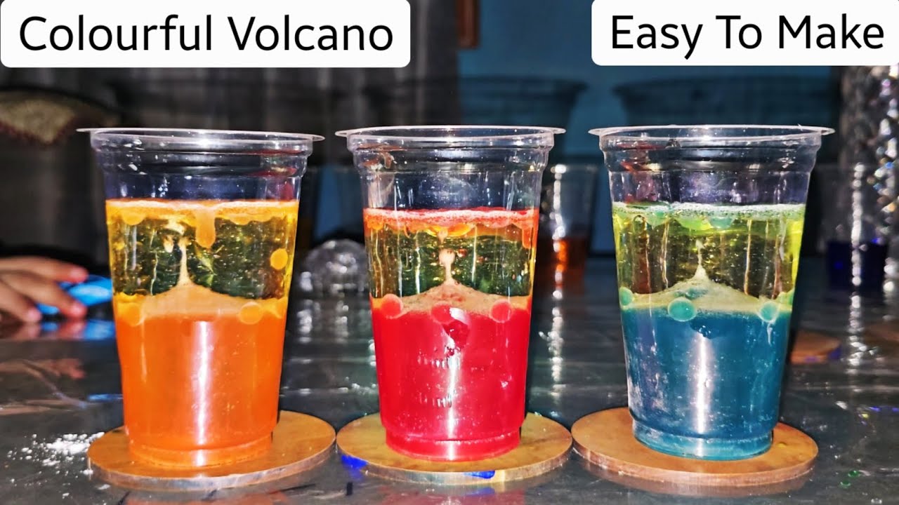 Volcano In Glass For School Projects | Very Satisfying 