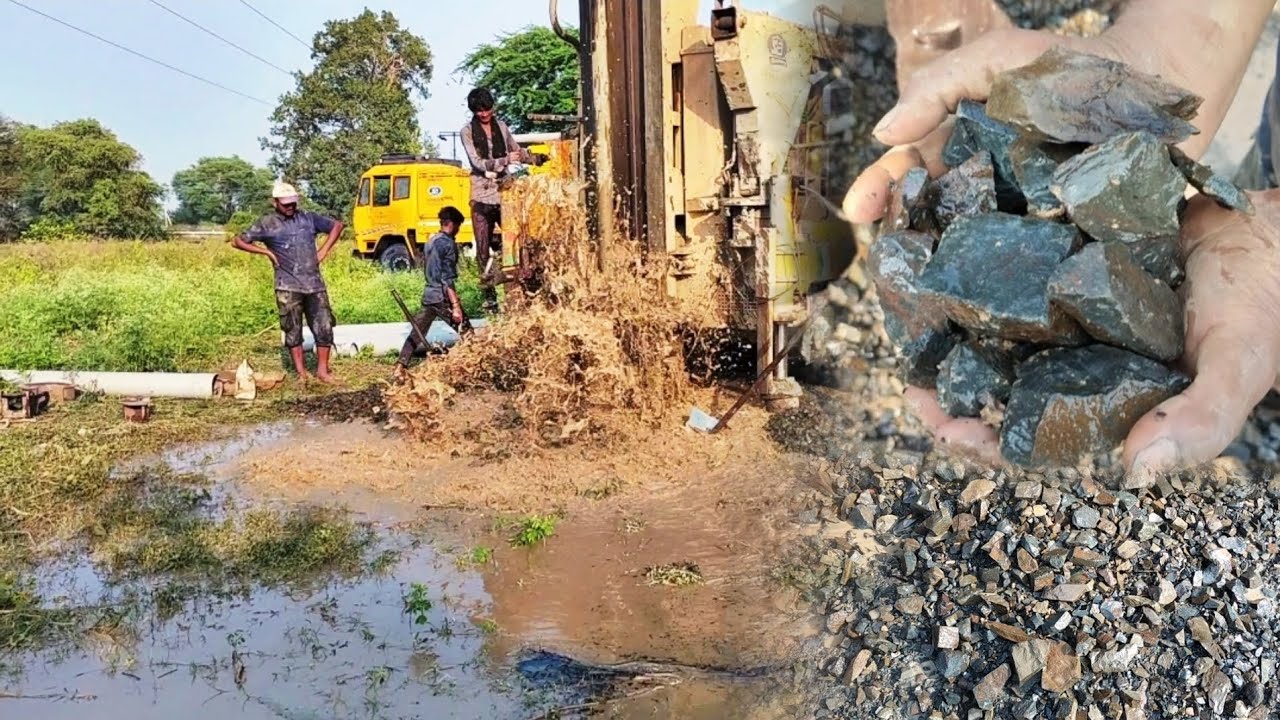 😭 बोर फेल हो गया 60 फीट पे फुल पानी‼️ बड़े-बड़े पत्थर आ गये श्री भगवती बोरवेल मशीन विडियो borewell