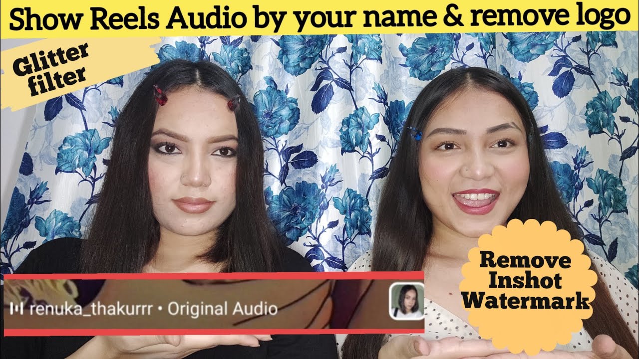 Show Reels audio by your name | How to Remove inshot watermark | glitter filter | app