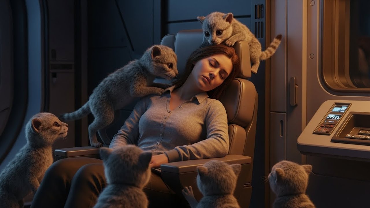 The Predator Cubs Saw the Human Fall Asleep Sitting One Climbed Up and Used Her Shoulder As a Cushi