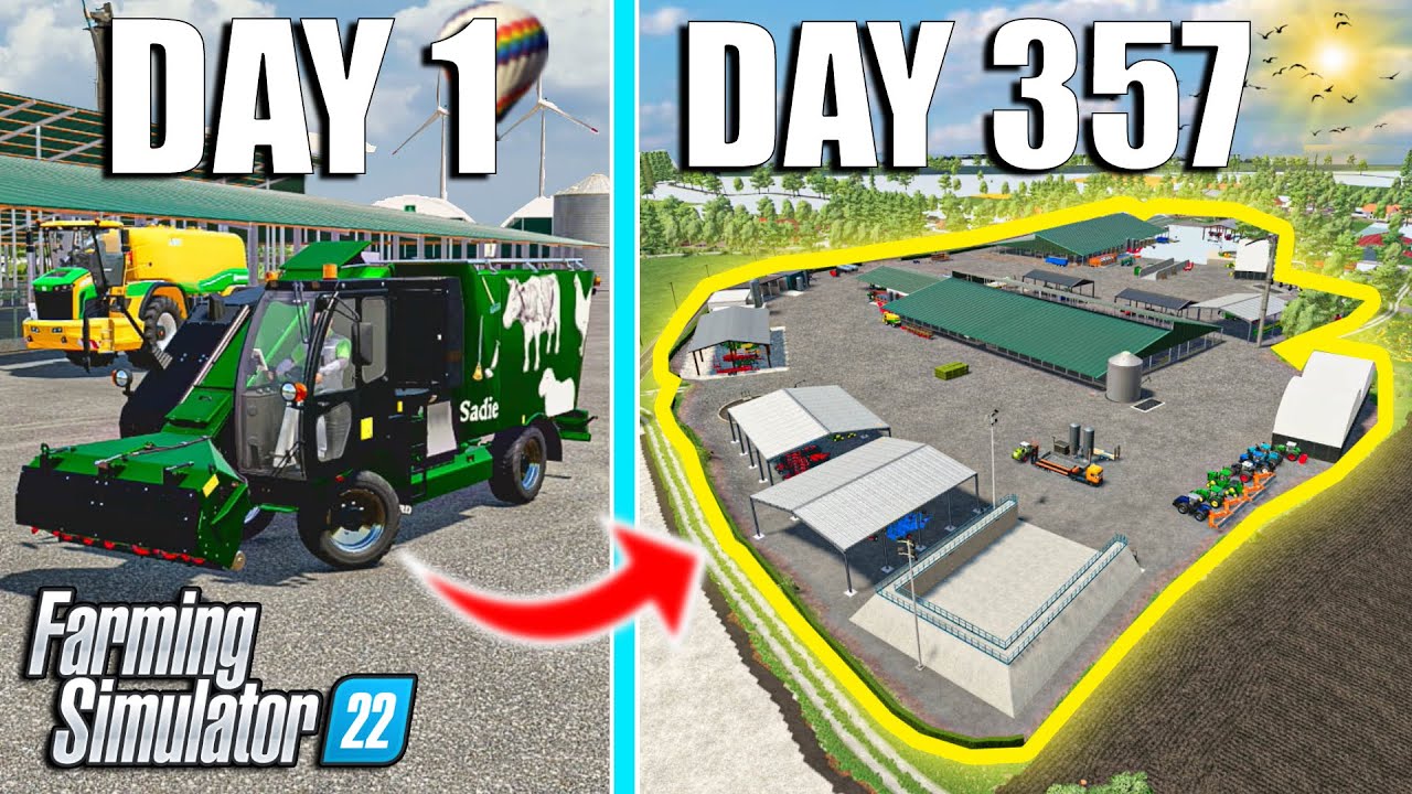 I SPENT 1 YEAR BUILDING A 3000 COWS FARM | Farming Simulator 22
