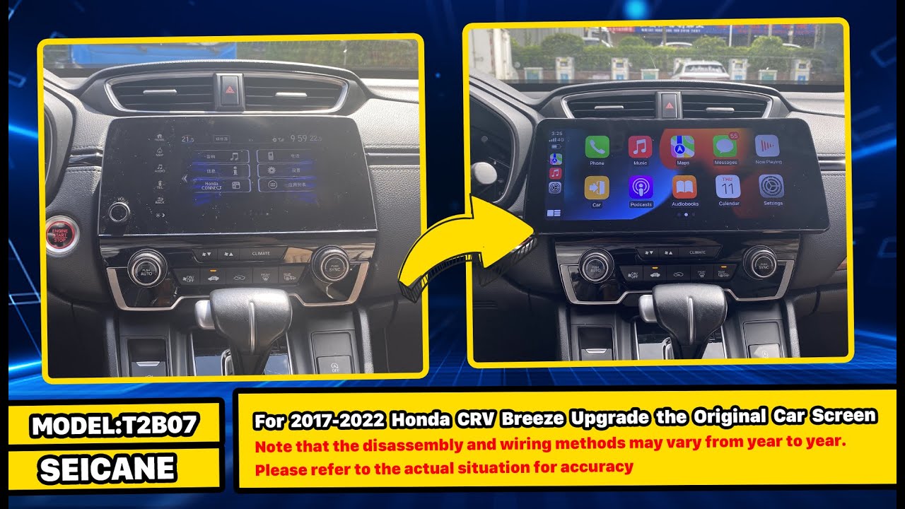 Honda CRV/Breeze (2017-2022) Radio Upgrade: 12.3-Inch Android Player with Wireless CarPlay
