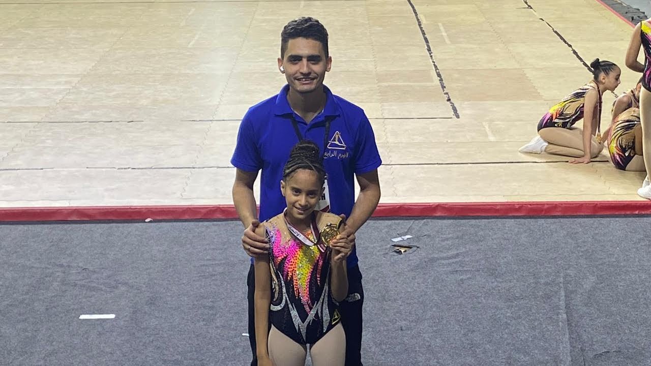 البطلة رودينا والميدالية الذهبية 🥇🥇 بطولة كأس مصر لجمباز الايروبيك والترتيب الثامن علي الروتيشن 😍❤️