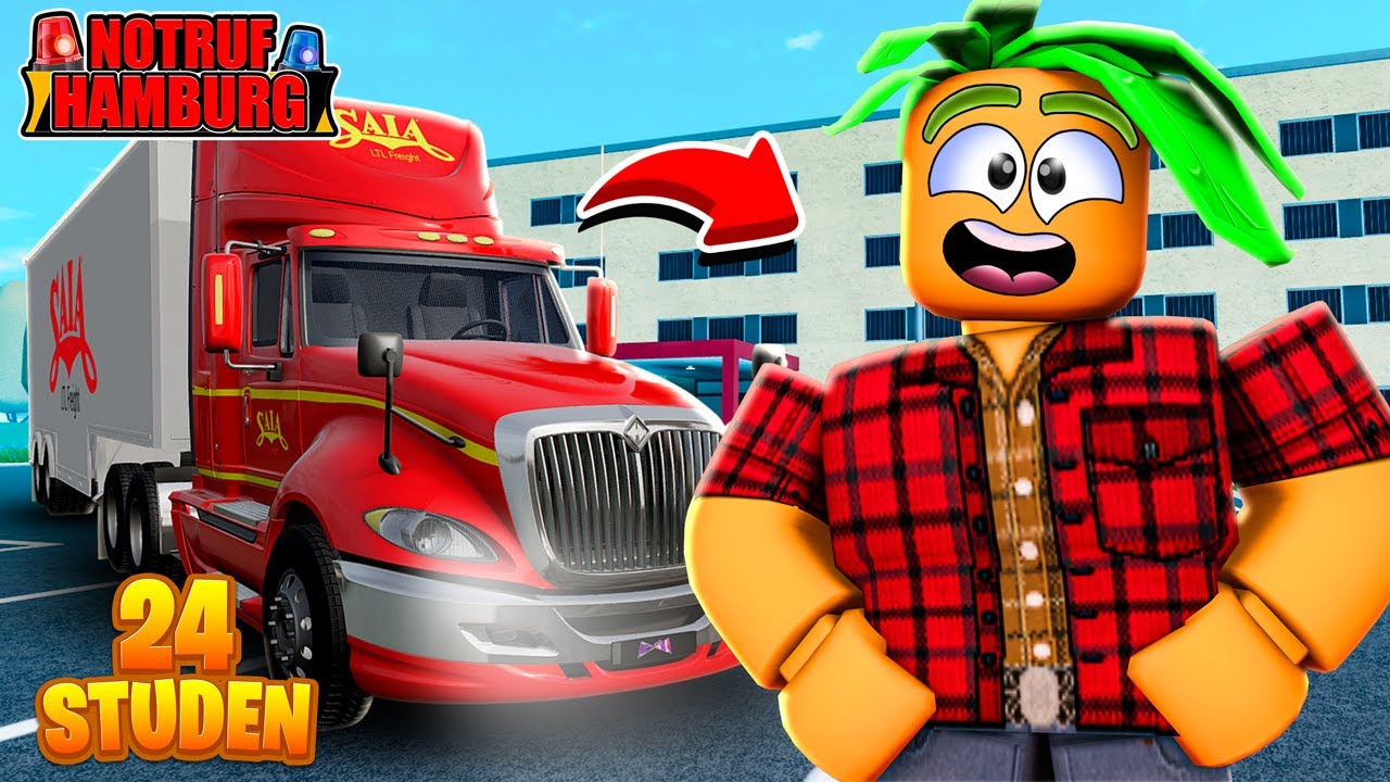 24 STUNDEN als TRUCKER spielen in Notruf Hamburg! (Roblox Notruf Hamburg👮‍♂️| Story Deutsch)