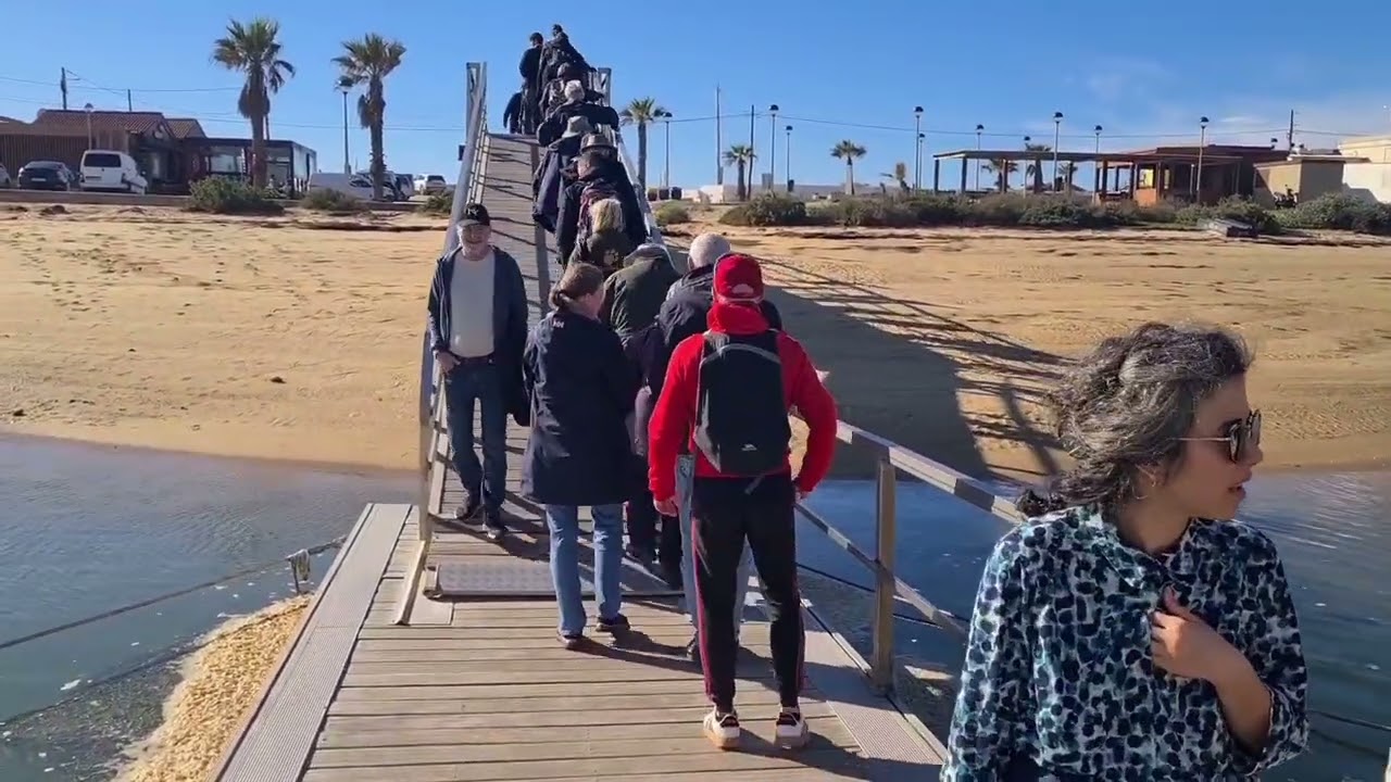 Van Faro naar Faro Beach, over de Ria Formosa, Portugal, 24 december 2025 