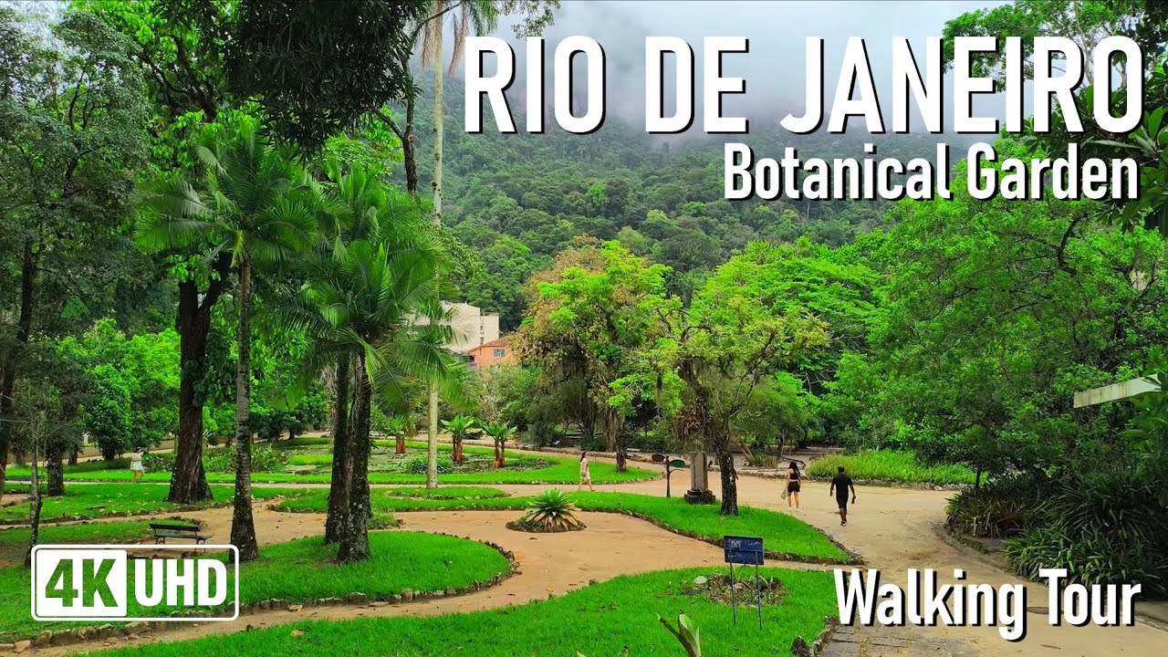 RAIN WALK in Rio de Janeiro 🌧️🇧🇷 | Botanical Garden in 4K | Peaceful Walking Tour
