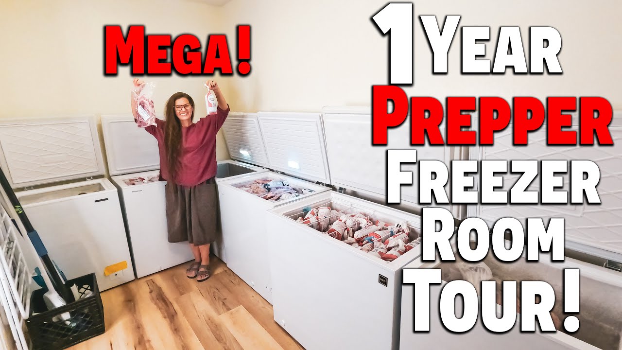 (MEGA!) 1 Year PREPPER Freezer Room Tour! | Food Shortage | Sustainable Living