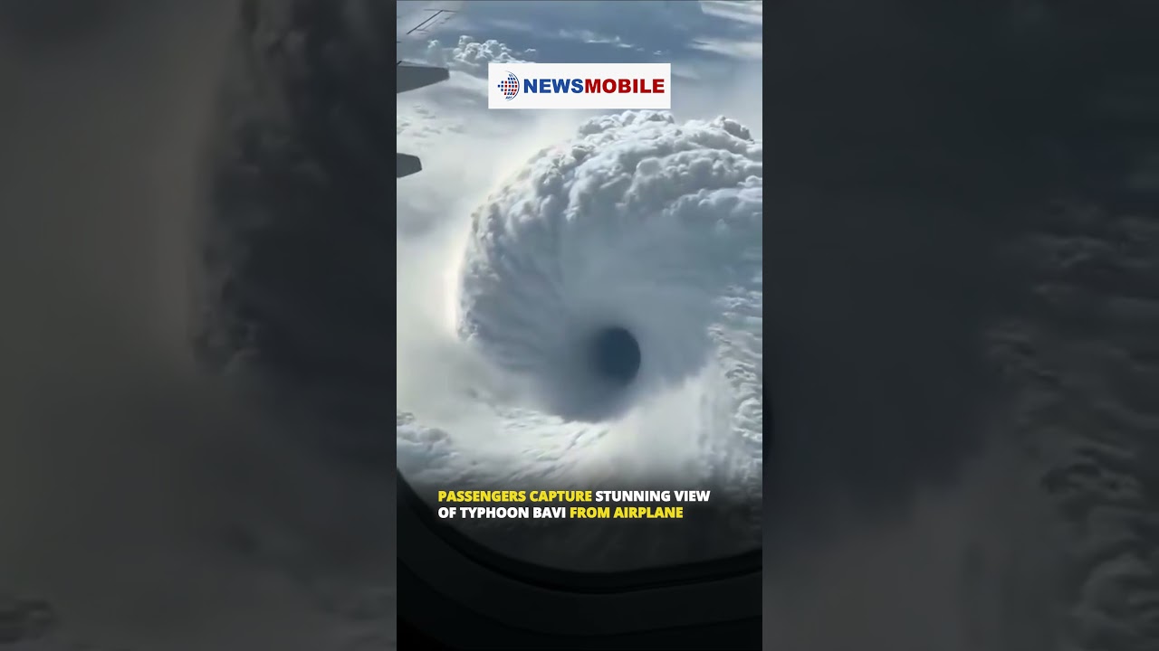 Passengers Capture Stunning View of Typhoon Bavi from Airplane