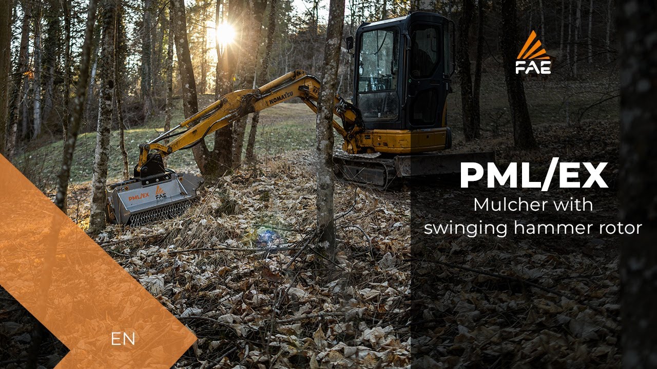 FAE PML/EX flail mulcher with swinging hammer rotor for 2&ndash;7.5 ton excavators