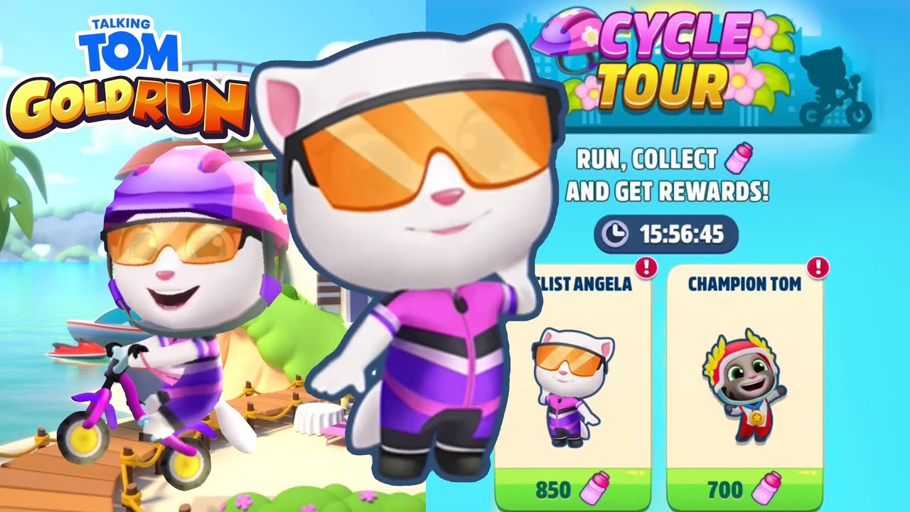Talking Tom Gold Run - New Update // New Character Cyclist Angela in Cycle Tour event 2025 🚴🏼‍♀️🚲