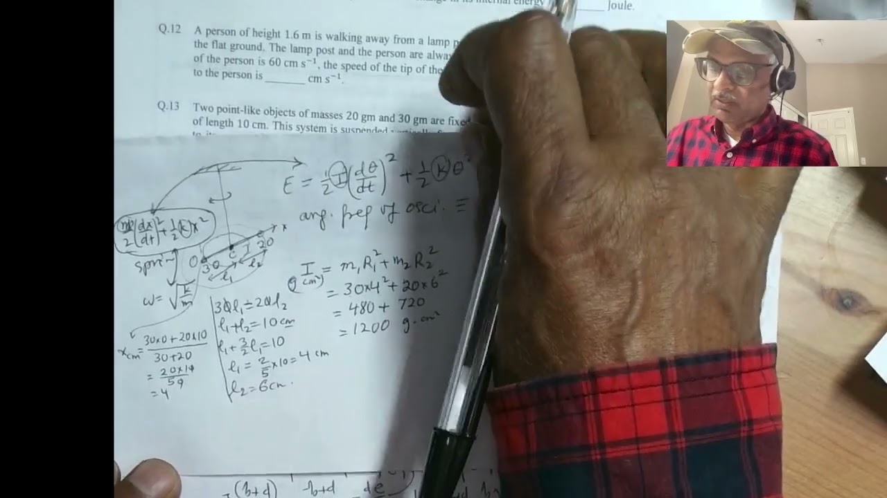 2023 IIT JEE Paper 1 Q13: Angular Frequency of a Torsion Pendulum