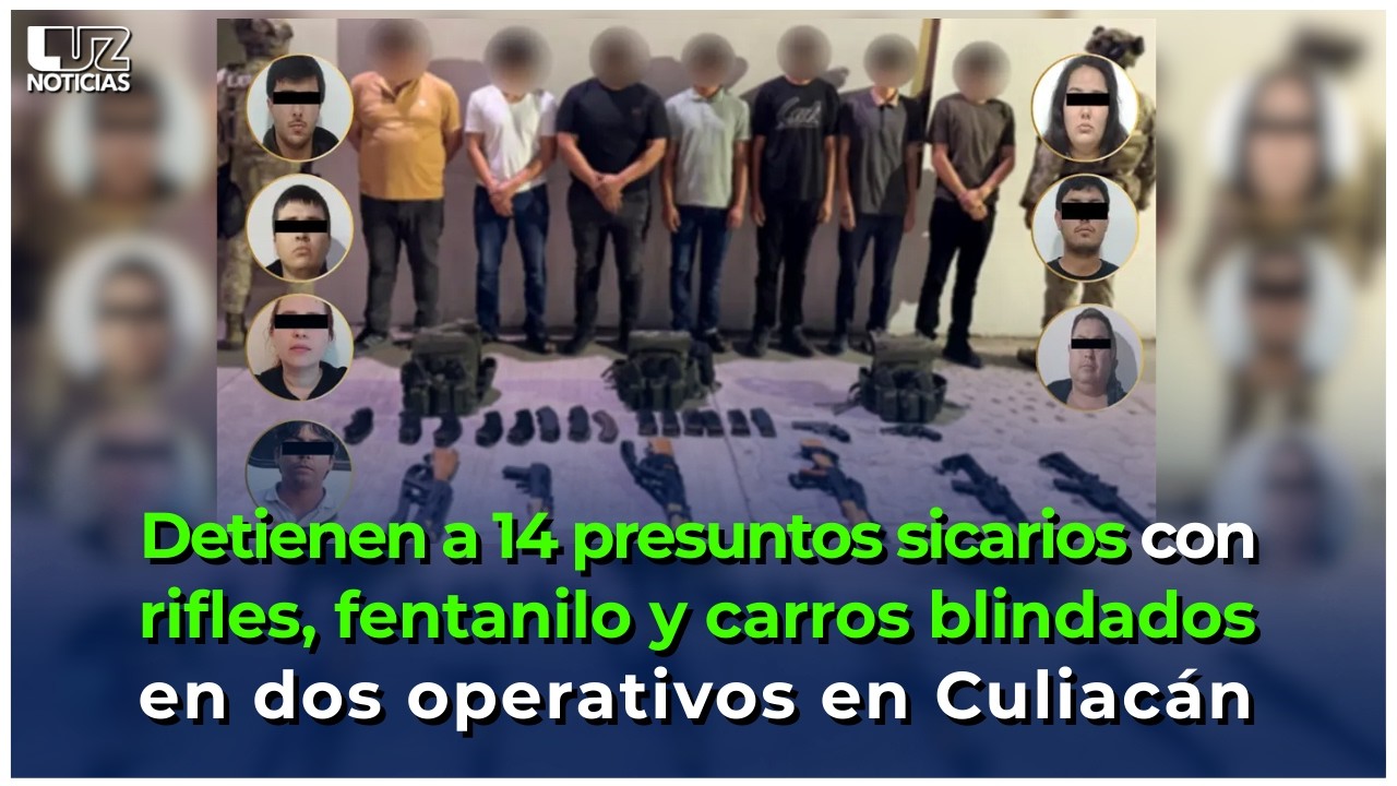 Detienen a 14 personas con rifles, fentanilo y carros blindados en Culiacán