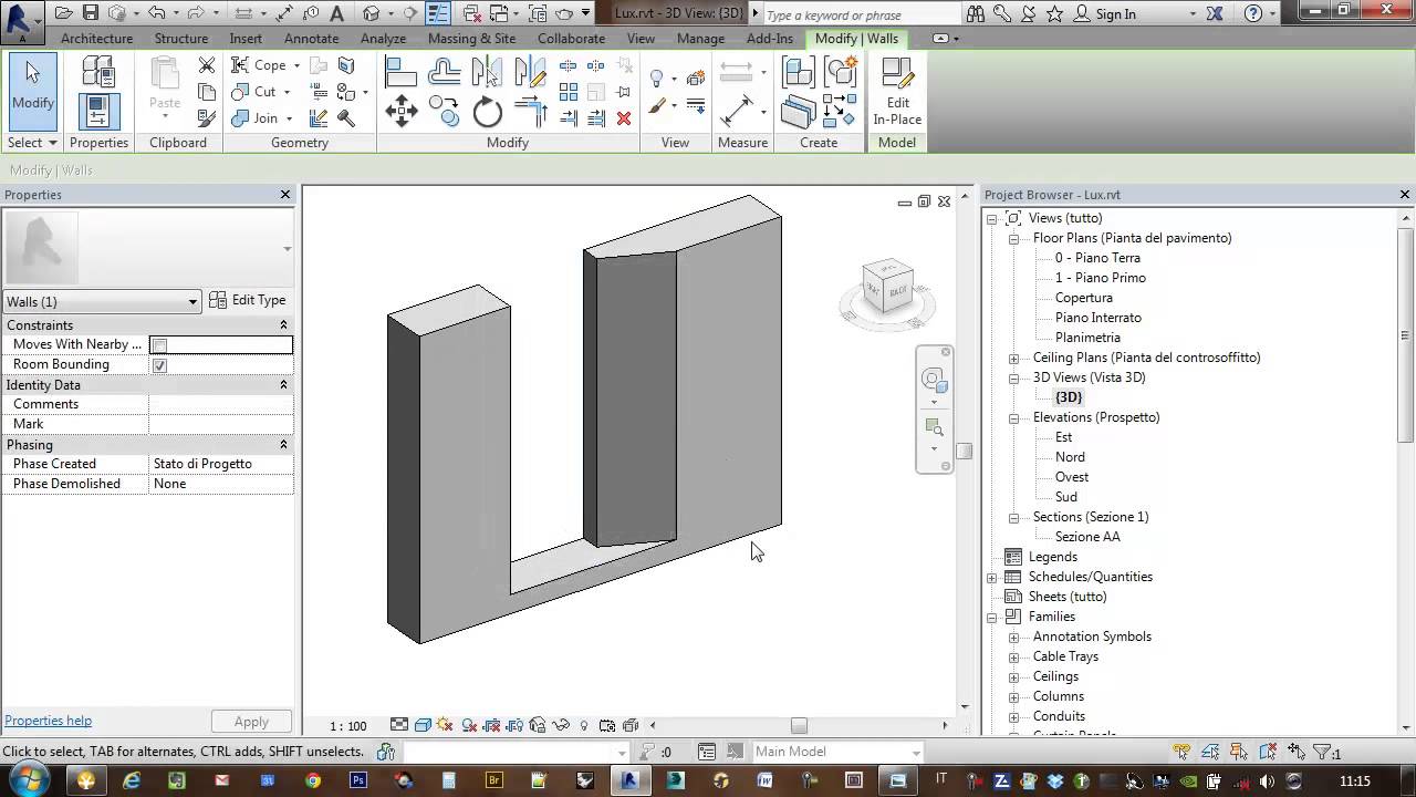 Un taglio irregolare nel muro _ Revit