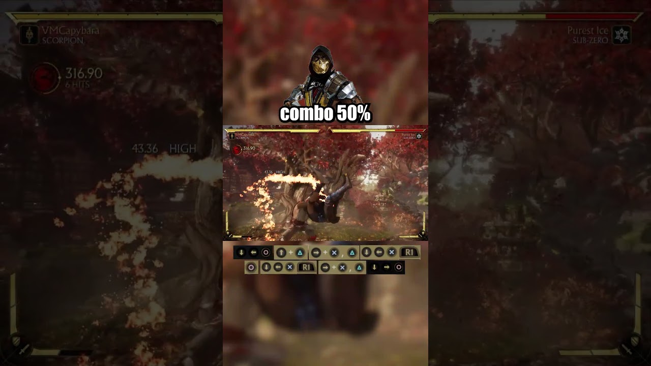easy combo on scorpion at 50% in mk 11 #mortalkombat #combo #gaming #scorpion #comboes