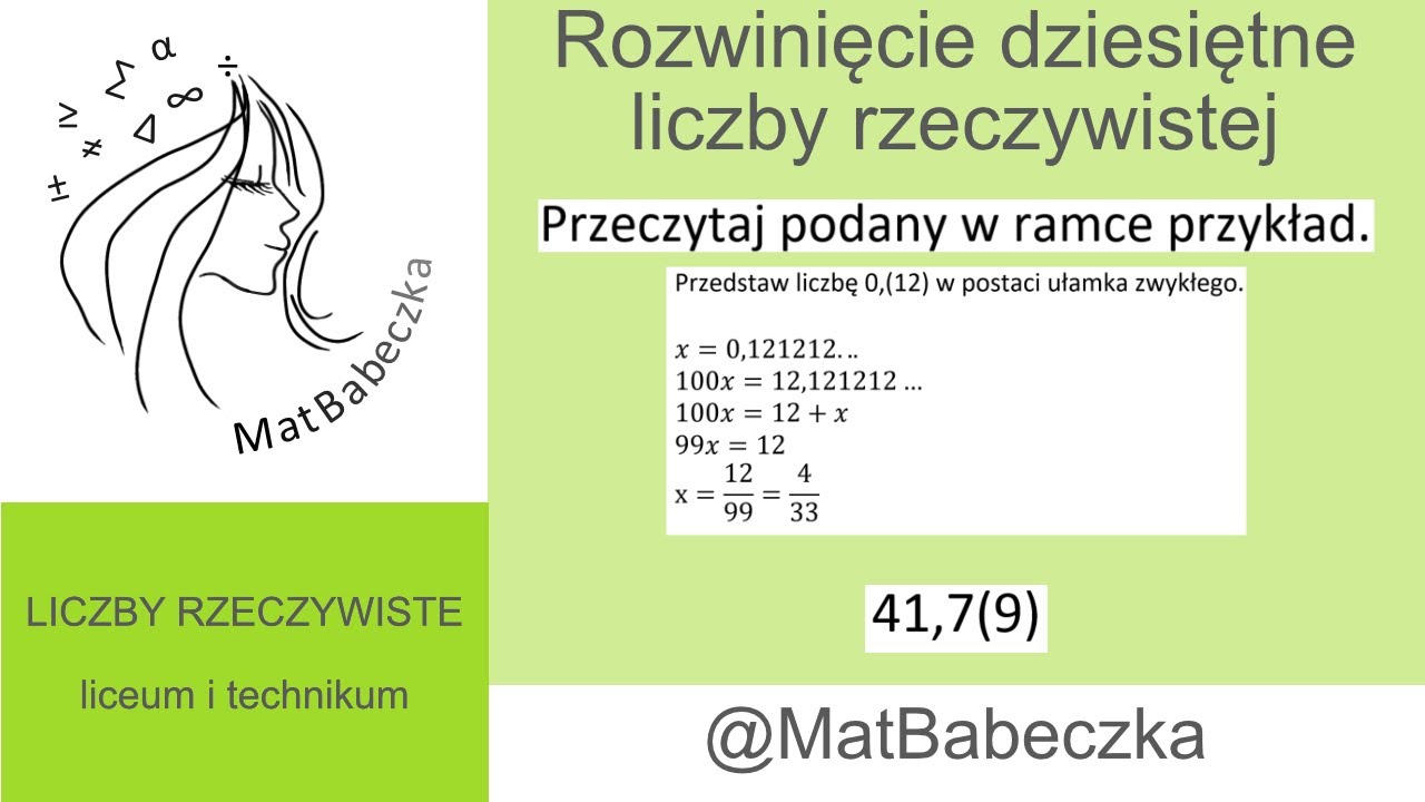 1.4.5e Przedstaw liczbę w postaci ułamka zwykłego. e) 41,7(9)