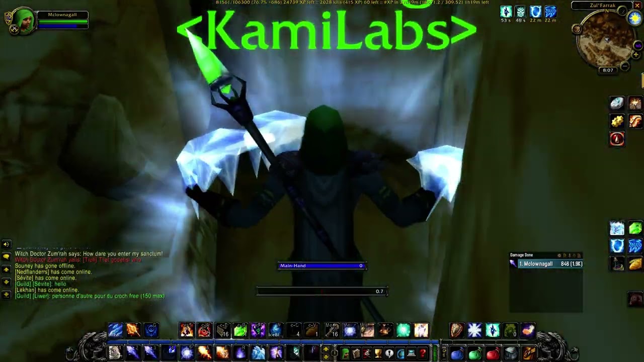 Wow Classic : Mage route lvl 40-50 farming solo in ZF